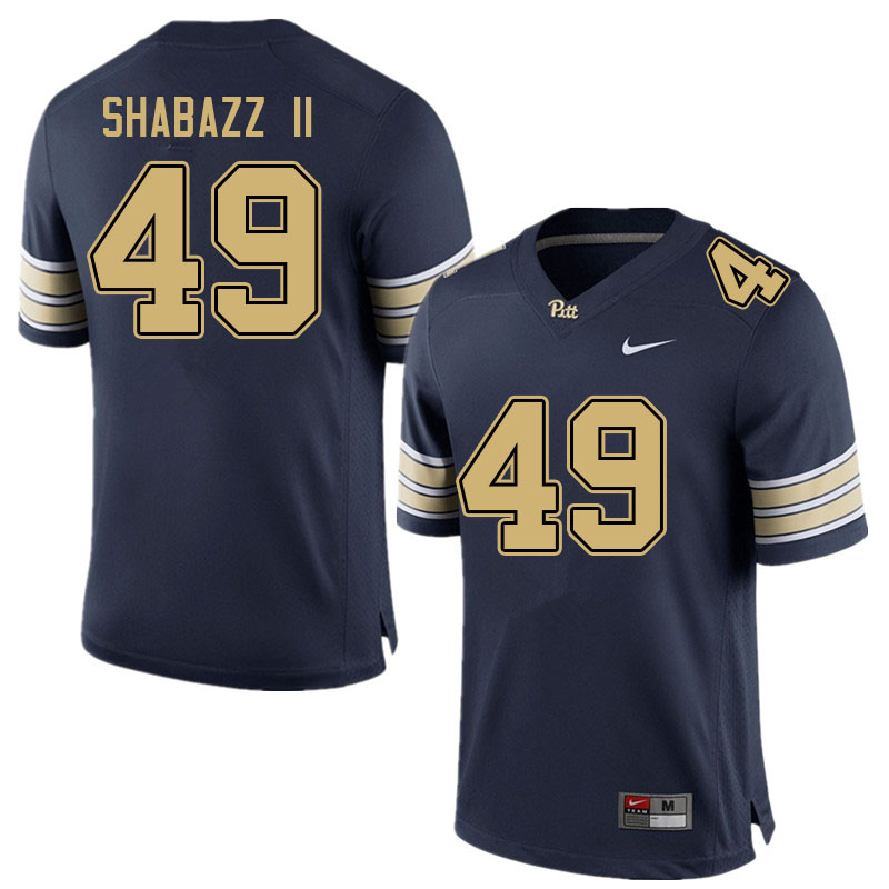 Men #49 Ak'Bar Shabazz II Pitt Panthers College Football Jerseys Sale-Navy